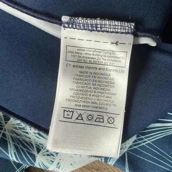 NWOT Adidas Super Long All Over Print Womens Long Running Tights -  Blue-L - Picture 8 of 9